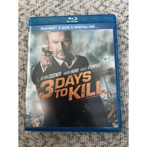 3 Days to Kill Action Thriller Blu-Ray Disc Movie Pre-Loved
